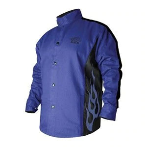 New Revco BXRB9C-S Welding Jacket, 9 oz. Flame Resistant Cotton Body, 30", Blue