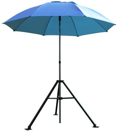 Black Stallion Core Industrial Umbrella w/Tripod Stand UB250-BLU