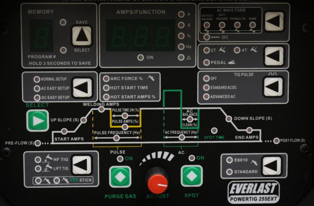 Everlast PowerTIG 255EXT Digital AC/DC TIG Stick Pulse Inverter Welder 110v/220v Dual Voltage