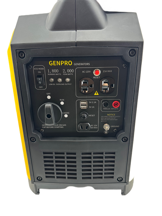 Genpro LL2000iSL 2000W Whisper Quiet Portable Gasoline Inverter Generator, EPA Certified, 2-Year Warranty with handle and wheels