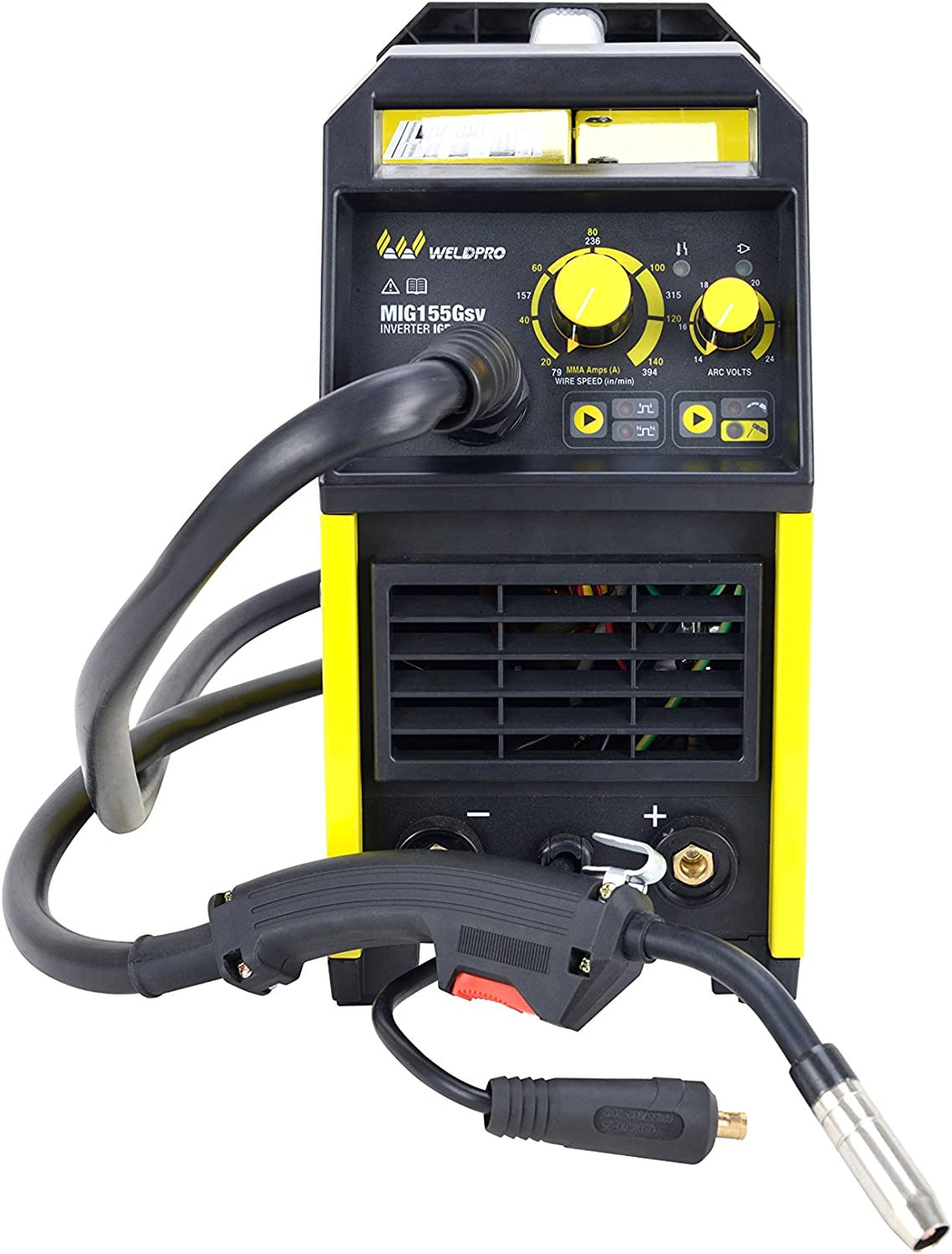 Less Arcing MIG155gsv 155 Amp Inverter MIG/STICK Arc Welder Machine With Dual ...