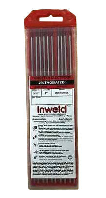 Rstar 2% Thoriated TIG Welding Tungsten Electrodes 3/32" X 7" Red (10-Pack) - WT20
